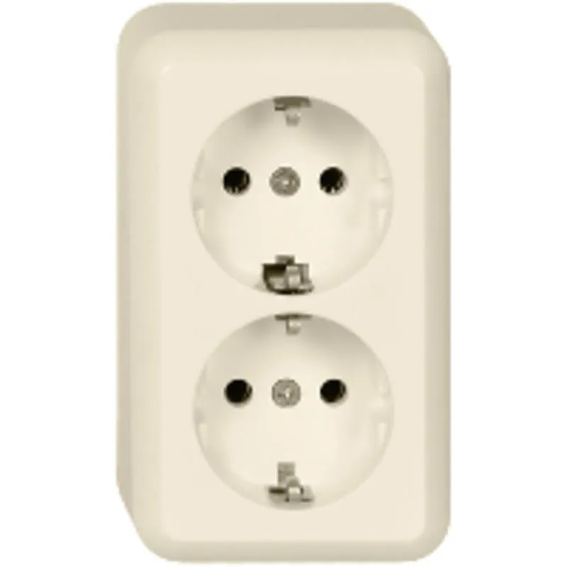 ELSO AP-Steckdose 395400 2fach 16A CONTURA perlweiß