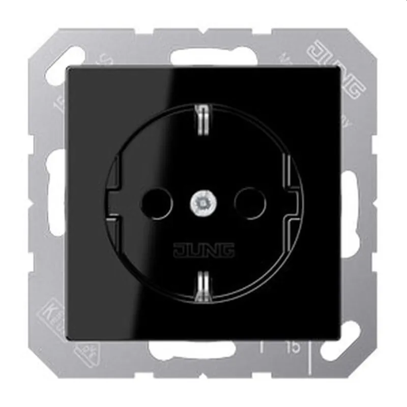 Jung SCHUKO Steckdose, 16 A 250 V ~, Thermoplast, Serie A, schwarz A1520BFSW