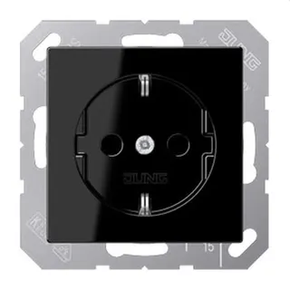 Jung SCHUKO Steckdose, 16 A 250 V ~, Thermoplast, Serie A, schwarz A1520BFSW