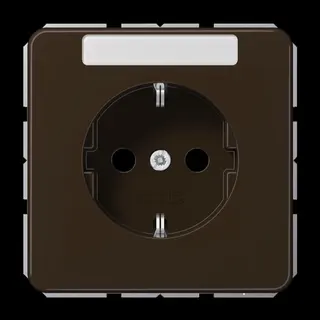 Jung SCHUKO Steckdose, 16 A 250 V ~, mit Schriftfeld, Duroplast, Serie CD, braun CD1520NABR