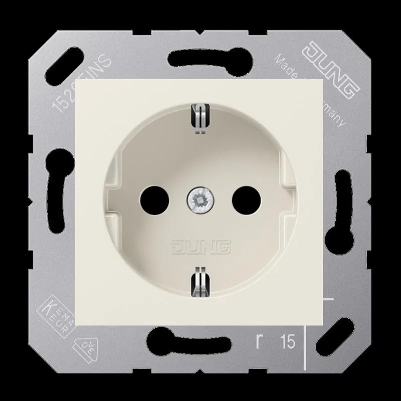 Jung SCHUKO Steckdose, 16 A 250 V ~, SAFETY+, Thermoplast, 50 x 50 mm, weiß CD5120BFKI