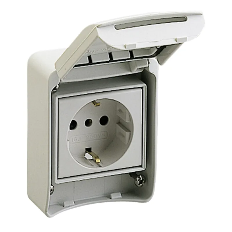 Schneider Electric Anbausteckdose 2p+E 10/16 IP65 grau 81141