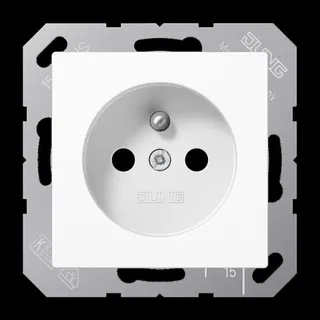 Jung Steckdose, französisch/belgisches System, 16 A 250 V ~, Schraubklemmen, SAFETY+, Duroplast, Serie AS/A, alpinw A1521FKIWW