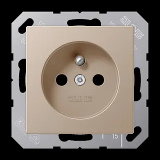 Jung Steckdose, französisch/belgisches System, 16 A 250 V ~, ohne Krallen, SAFETY+, Serie A, champagner A1520FKICH