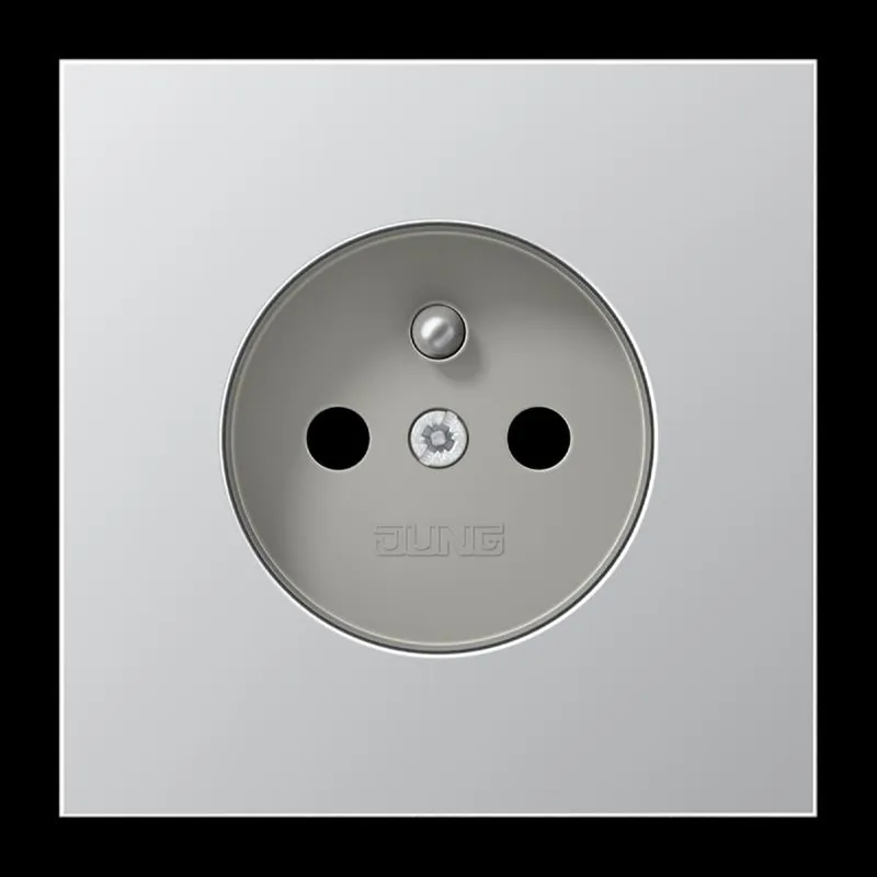 Jung Steckdose, französisch/belgisches System, 16 A 250 V ~, ohne Krallen, SAFETY+, Serie LS, Aluminium AL1520FKI