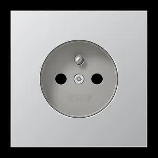 Jung Steckdose, französisch/belgisches System, 16 A 250 V ~, ohne Krallen, SAFETY+, Serie LS, Aluminium AL1520FKI