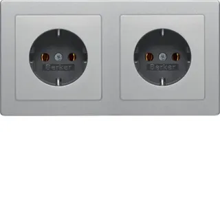 Berker Steckdose SCHUKO 2fach Q.1/Q.3 alu samt lackiert 47206084