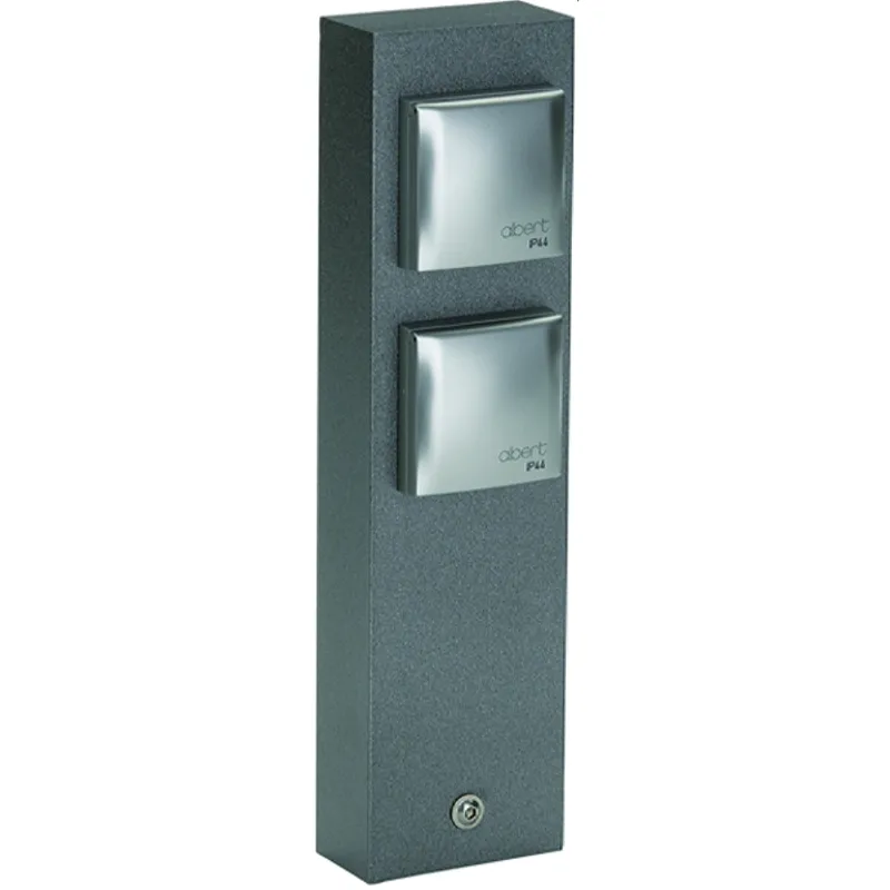 Albert Leuchten Steckdosensäule LB18 Aluguss anthrazit 2 Steckdosen 624400