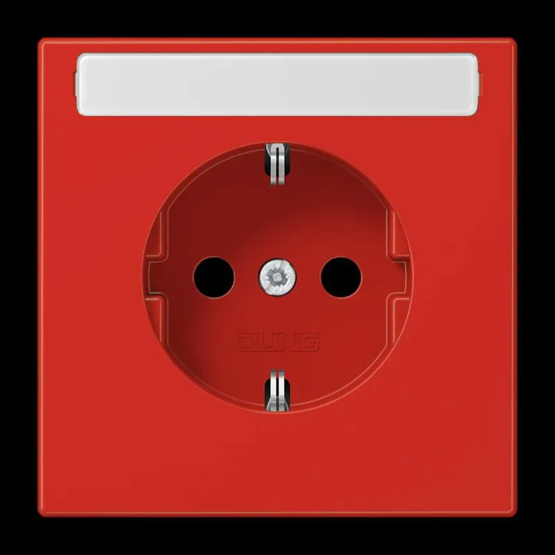 Jung SCHUKO Steckdose, 16 A 250 V ~, mit Schriftfeld, SAFETY+, Thermoplast, Serie LS, rot LS1520BFKINART