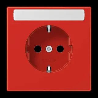 Jung SCHUKO Steckdose, 16 A 250 V ~, mit Schriftfeld, SAFETY+, Thermoplast, Serie LS, rot LS1520BFKINART
