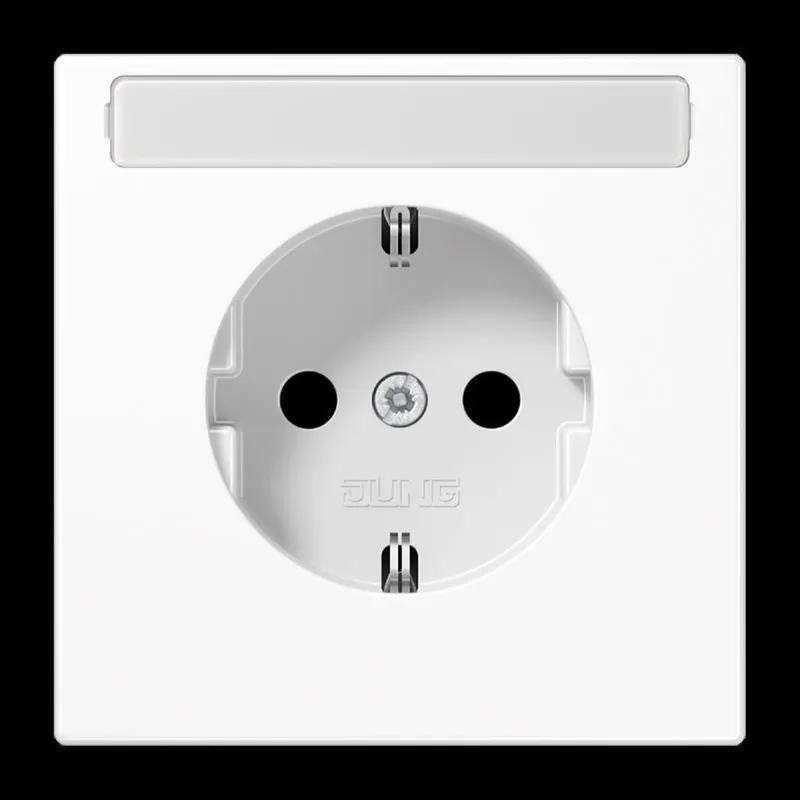 Jung SCHUKO Steckdose, 16 A 250 V ~, mit Schriftfeld, Duroplast, Serie LS, alpinweiß LS1520NAWW