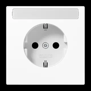 Jung SCHUKO Steckdose, 16 A 250 V ~, mit Schriftfeld, Thermoplast, Serie LS, alpinweiß LS1520BFNAWW