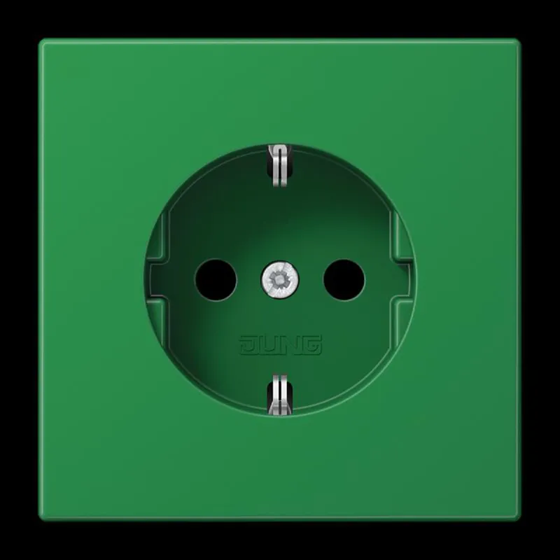 Jung SCHUKO Steckdose, 16 A 250 V ~, SAFETY+, Thermoplast, Serie LS, grün (für SV) LS1520BFKIGN