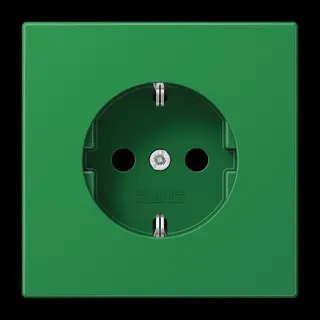 Jung SCHUKO Steckdose, 16 A 250 V ~, SAFETY+, Thermoplast, Serie LS, grün (für SV) LS1520BFKIGN