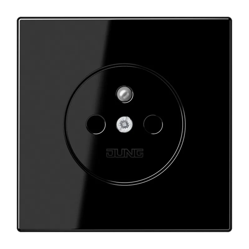 Jung Steckdose, französisch/belgisches System, 16 A 250 V ~, ohne Krallen, SAFETY+, Duroplast, Serie LS, schwarz LS1520FKISW