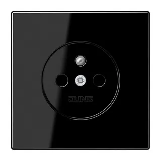 Jung Steckdose, französisch/belgisches System, 16 A 250 V ~, ohne Krallen, SAFETY+, Duroplast, Serie LS, schwarz LS1520FKISW