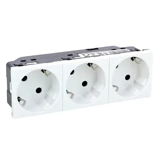 Legrand SCHUKO-Steckdose 3fach Schuko 45 Grad 6mod. weiss Mosaic