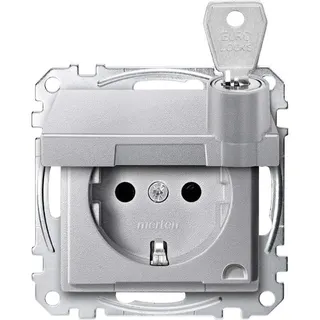 Merten Steckdose SCHUKO MEG2315-0460 aluminium System M MEG2315-0460