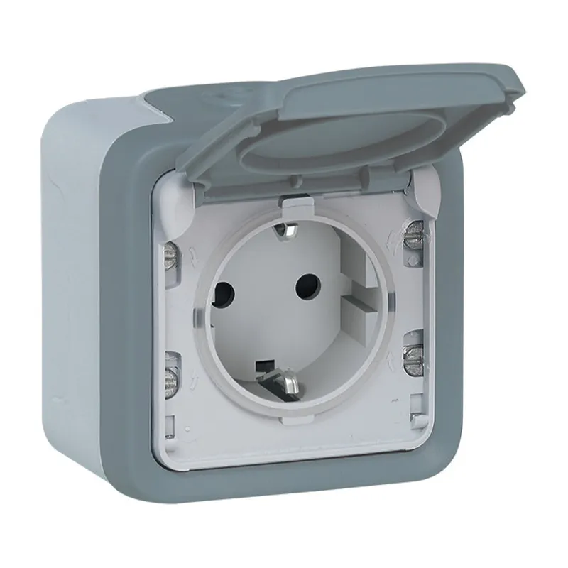 Legrand Steckdose 69730 1fach FR AP Plexo IP44 grau