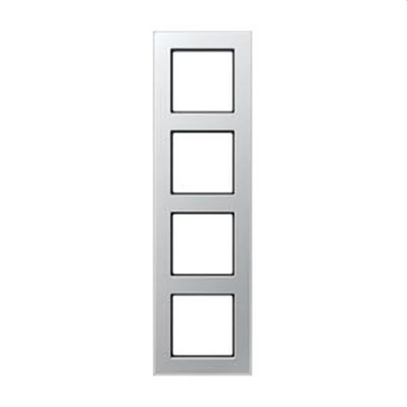 Jung Rahmen 4fach, Thermoplast lackiert, A 550, aluminium A5584BFAL