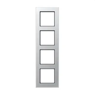 Jung Rahmen 4fach, Thermoplast lackiert, A 550, aluminium A5584BFAL
