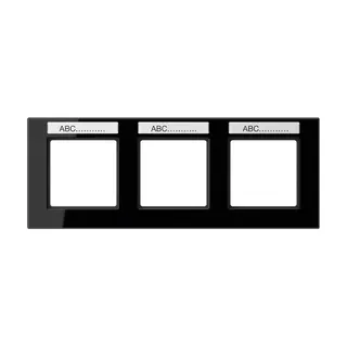 Jung Rahmen 3fach, mit Schriftfeld, waagerechte Montage, Thermoplast, A CREATION, schwarz AC5830BFNASW