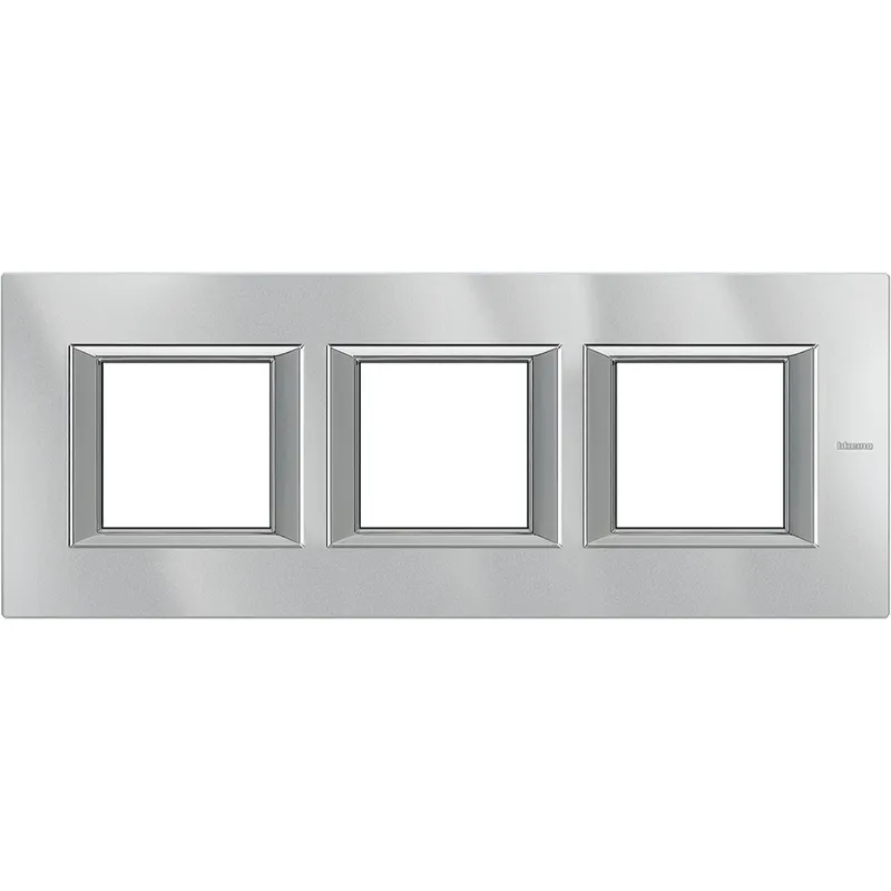 Bticino Rahmen HA4802M3HHC 3fach GREY ALU horizontal