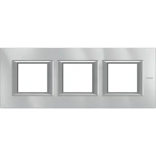 Bticino Rahmen HA4802M3HHC 3fach GREY ALU horizontal