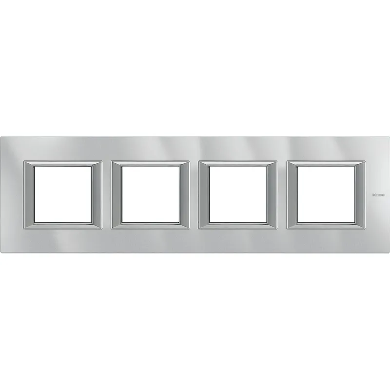 Bticino Rahmen HA4802M4HHC 4fach GREY ALU horizontal