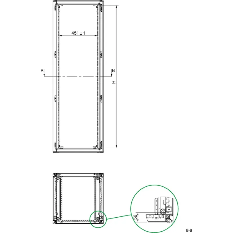 Schneider Electric Festrahmen Spacial SF/SM 19 Zoll1600mm NSYRCK33
