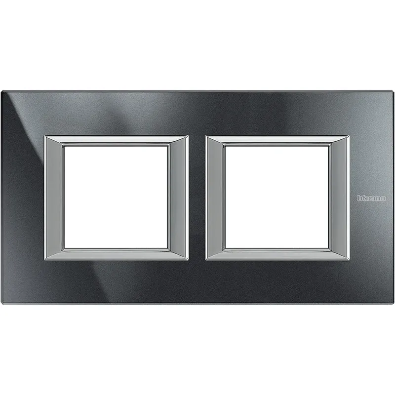 Bticino Rahmen HA4802M2HHS 2fach BLACK ALU horizontal