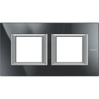 Bticino Rahmen HA4802M2HHS 2fach BLACK ALU horizontal