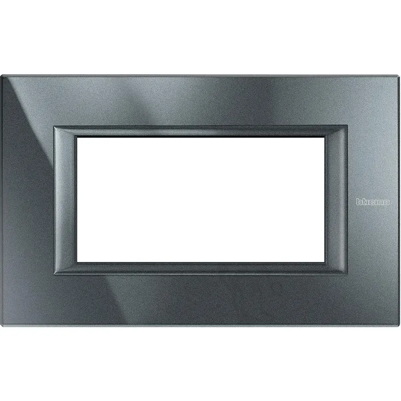 Bticino Rahmen HA4804HS 4-MOD BLACK ALU