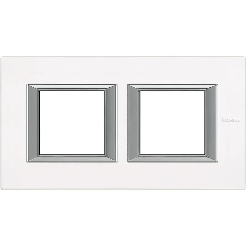 Bticino Rahmen 2fach horizontal white glass