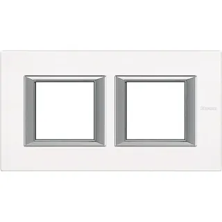 Bticino Rahmen 2fach horizontal white glass