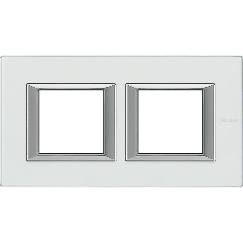 Bticino Rahmen 2fach Horizontal Glas Kristall