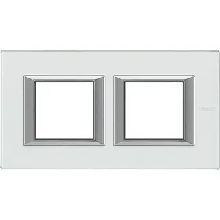 Bticino Rahmen 2fach Horizontal Glas Kristall