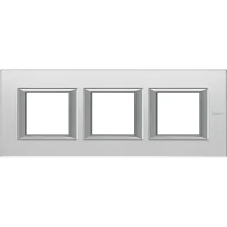 Bticino Rahmen 3fach Horizontal Glas Spiegeln