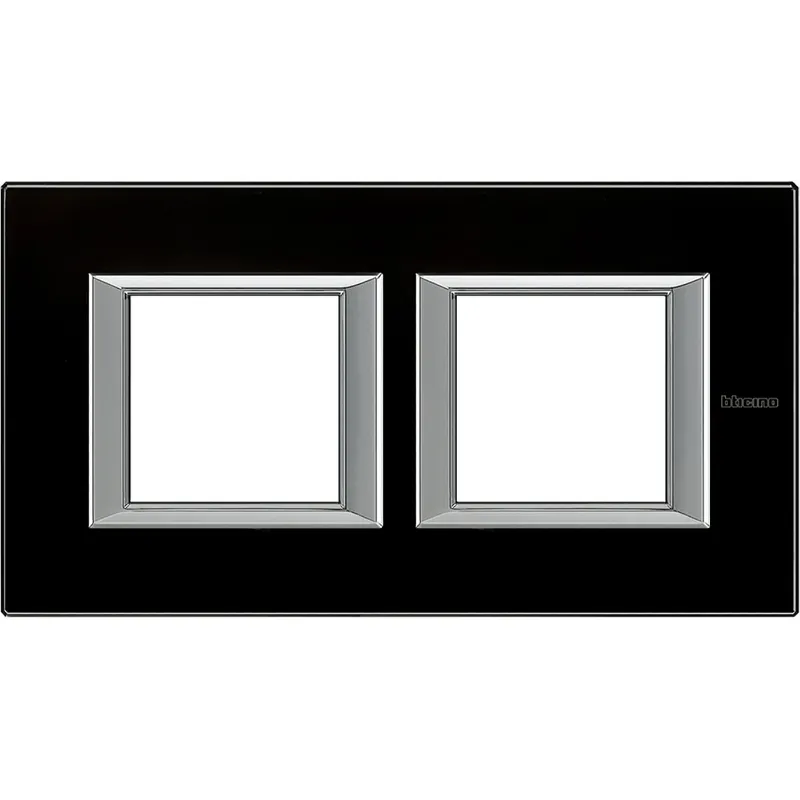 Bticino Rahmen 2fach horiz. Glas schwarz