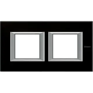Bticino Rahmen 2fach horiz. Glas schwarz
