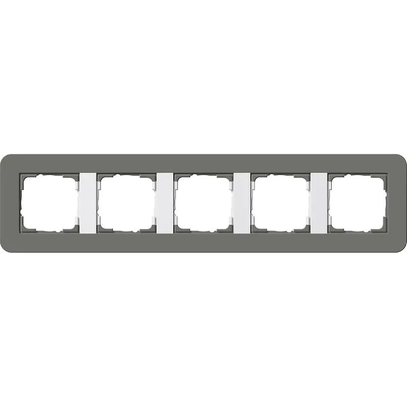 Gira Rahmen 0215413 5fach E3 Dunkelgrau/Reinweiss 0215413