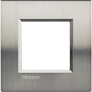 Bticino Rahmen LNA4802ACS STAHL 2-modulig