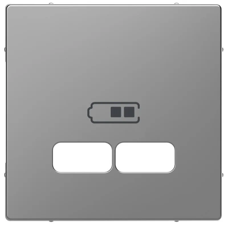 Merten Zentralplatte USB-Ladestationeins. edelstahl