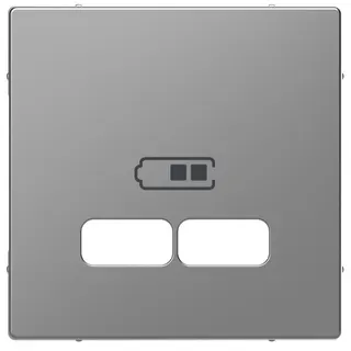 Merten Zentralplatte USB-Ladestationeins. edelstahl