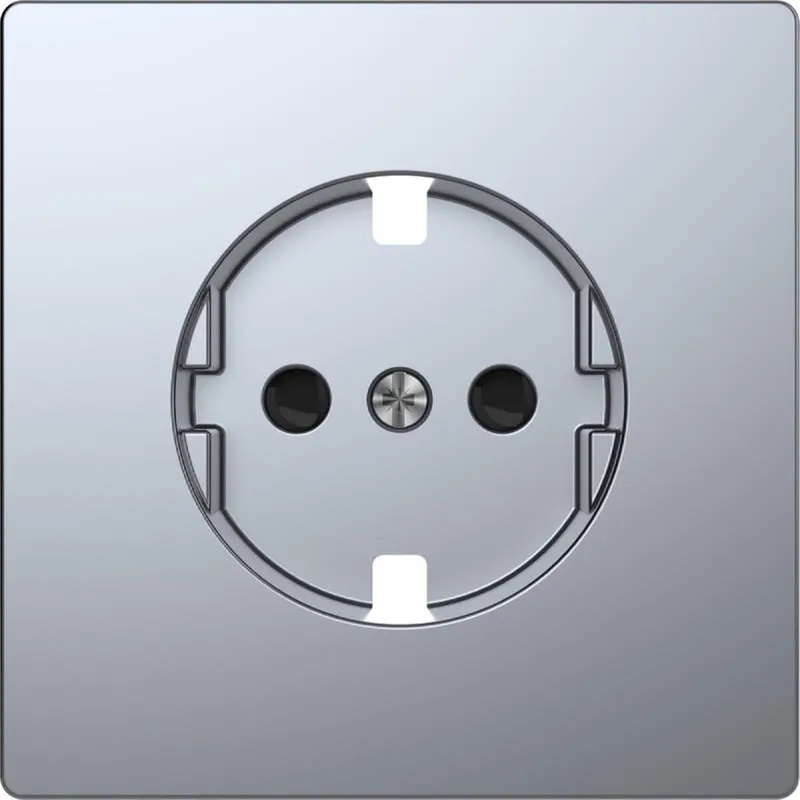 Merten Zentralplatte für SCHUKO-Steckdosen-Einsatz, BRS, Edelstahl, System Design