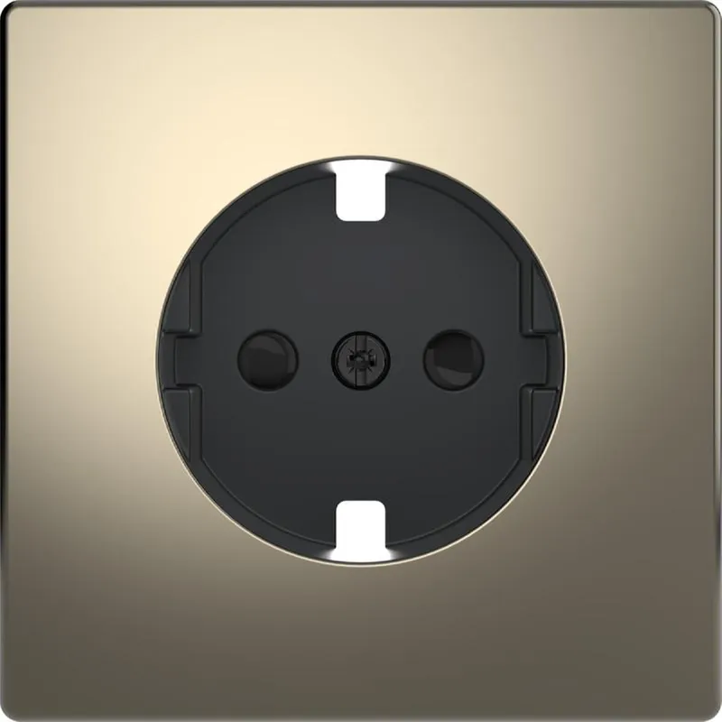 Merten Zentralplatte für SCHUKO-Steckdosen-Einsatz, BRS, Nickelmetallic, System Design