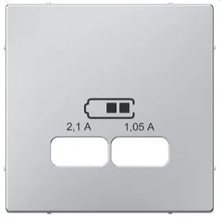 Merten Zentralplatte USB-Ladestationeins. aluminium