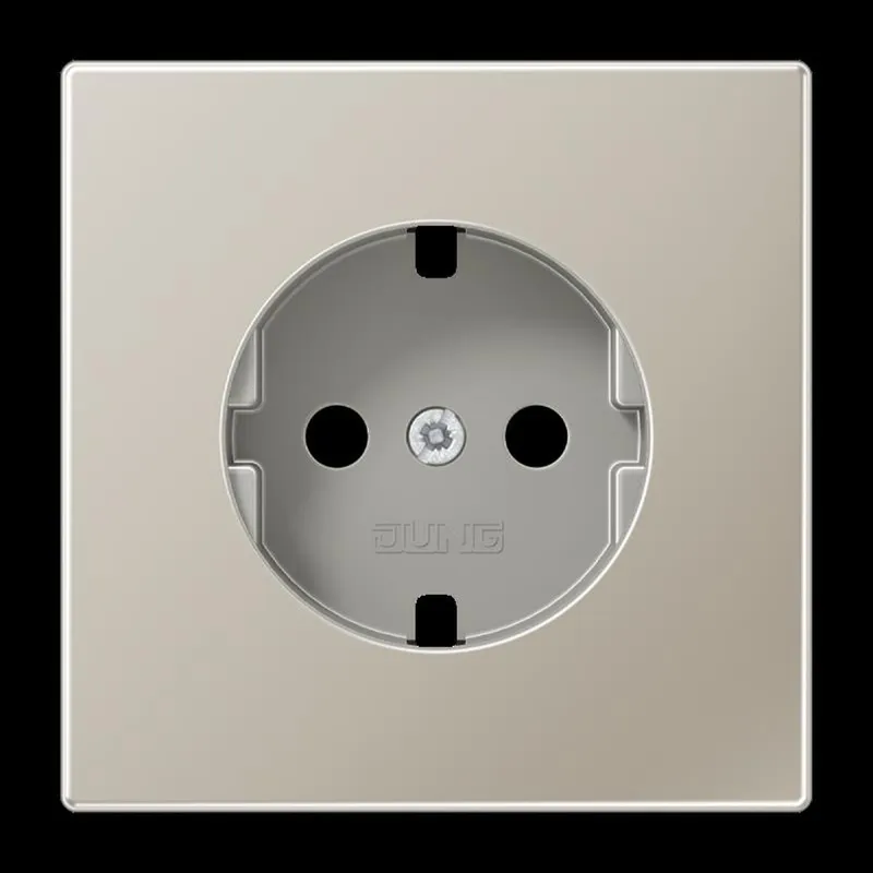 Jung Abdeckung für SCHUKO®-Steckdosen, SAFETY+, Serie LS, Edelstahl ES1520KIPL