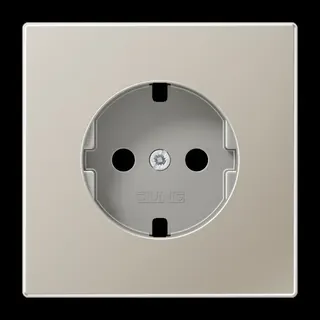 Jung Abdeckung für SCHUKO®-Steckdosen, SAFETY+, Serie LS, Edelstahl ES1520KIPL