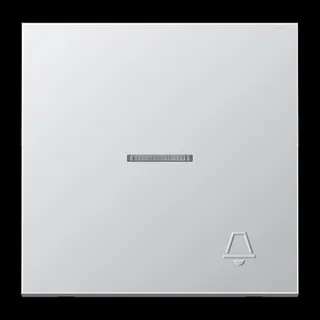 Jung Wippe 1fach mit Lichtleiter, Symbol Klingel (geprägt), Serie LS, Aluminium AL2990KO5KP